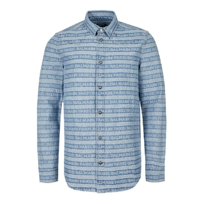 Shop Balmain Shirt – Denim Blue