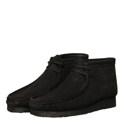 Shop Clarks Originals Wallabee Boots In Black