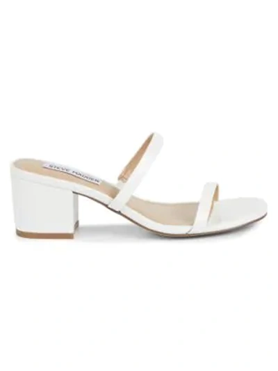 Shop Steve Madden Issy Croc-embossed Mule Sandals In White
