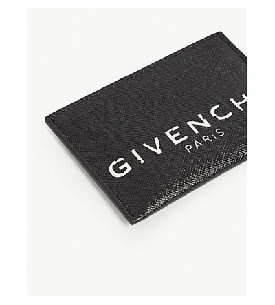 Shop Givenchy Logo Print Leather Card Holder In Black