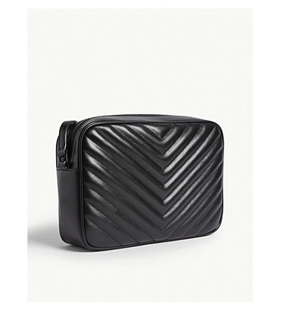 Shop Saint Laurent Women's Black Black Lou Quilted Leather Camera Bag