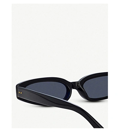 Shop Linda Farrow 960 C1 Acetate Angular-frame Sunglasses