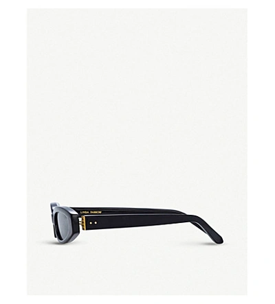 Shop Linda Farrow 960 C1 Acetate Angular-frame Sunglasses