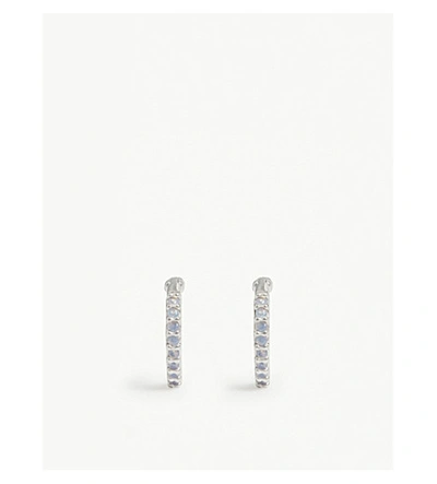 Shop Astrid & Miyu Mystic Jewel Huggies Earrings In Silver