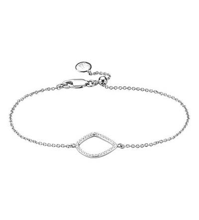 Shop Monica Vinader Womens Silver (silver) Riva Kite Chain Sterling Silver Pavé Diamond Bracelet