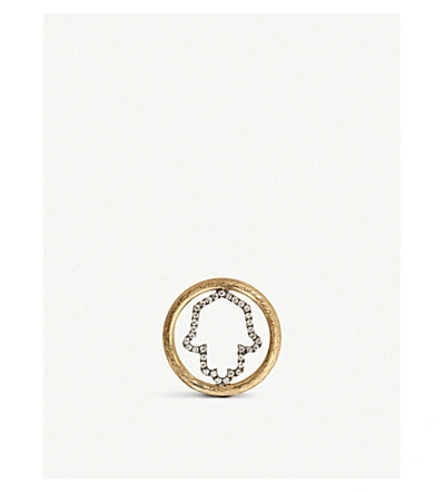 Shop Annoushka Hand Of Fatima 18ct Yellow Gold And Diamond Hoopla In 18ct Yellow Gold Wg