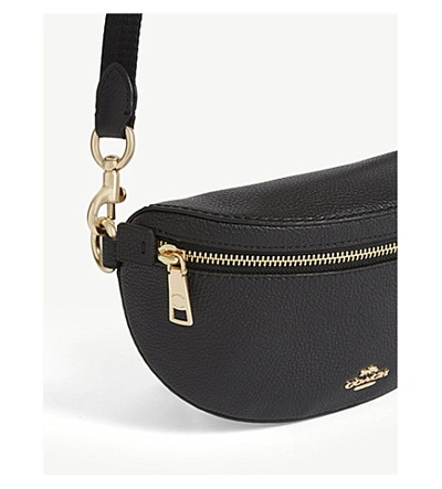 Shop Coach Pebbled Leather Belt Bag In Gd/black