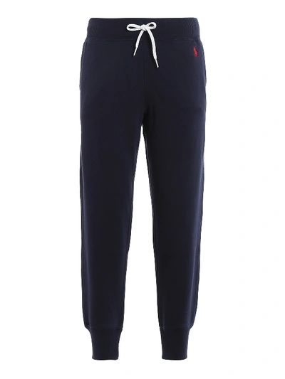 Shop Polo Ralph Lauren Logo Embroidery Tracksuit Bottoms In Dark Blue