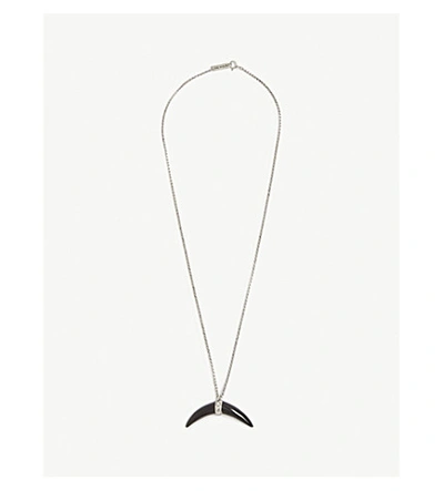 Shop Isabel Marant Buffalo Horn Necklace In Black/silver