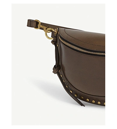 Shop Isabel Marant Skano Leather Belt Bag In Soft Taupe