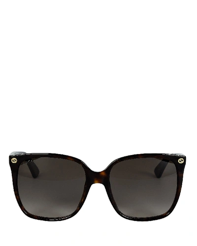 Shop Gucci Oversized Square Sunglasses In Black