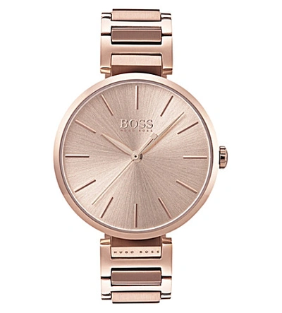 Shop Hugo Boss 1502418 Allusion Rose Gold-toned Stainless Steel Watch