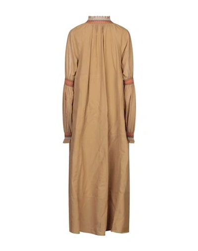 Shop Loewe Long Dresses In Camel