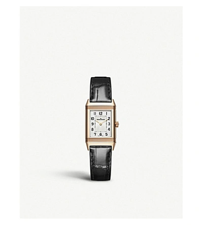 Shop Jaeger-lecoultre Q2602540 Reverso Classic Pink-gold And Leather Watch In Silver