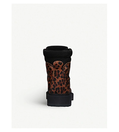 Shop Diemme Monfumo Leopard-print Calf-hair Ankle Boots In Beige Comb