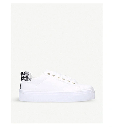 Shop Kg Kurt Geiger Locky Faux-leather Trainers In White/oth