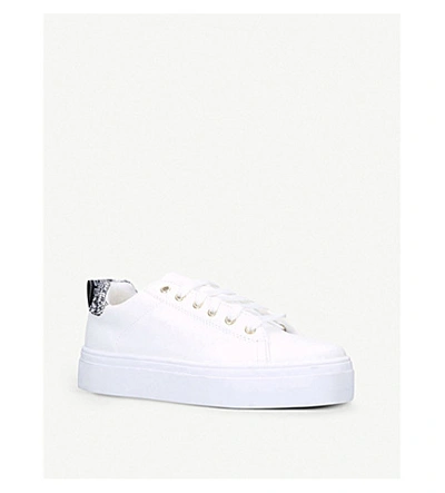 Shop Kg Kurt Geiger Locky Faux-leather Trainers In White/oth