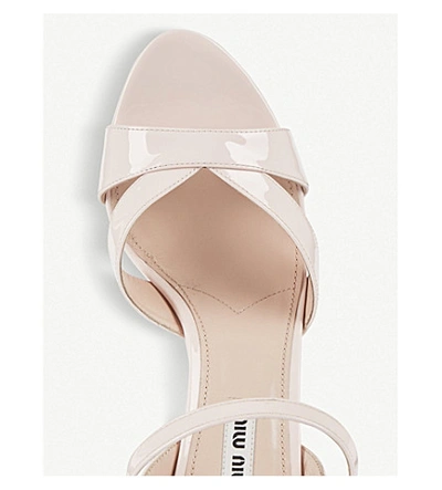 Shop Miu Miu Crystal-embellished Patent Leather Platform Sandals In Gemma
