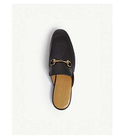 Shop Gucci Princetown Leather Backless Loafers In Black