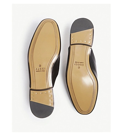 Shop Gucci Princetown Leather Backless Loafers In Black