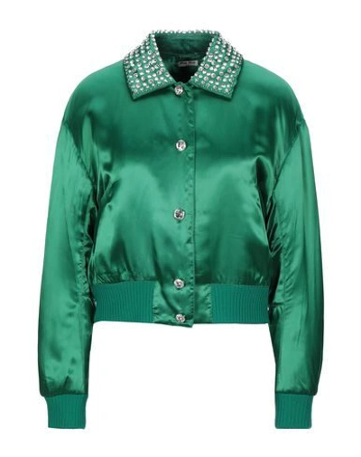 Shop Miu Miu Jacket In Green