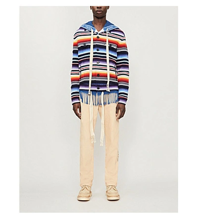 Shop Alanui Sarape Striped Cashmere-blend Knitted Jacket In Multicolour