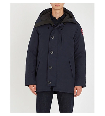 Shop Canada Goose Mens Navy Chateau Shell-down Hooded Parka L