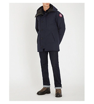 Shop Canada Goose Mens Navy Chateau Shell-down Hooded Parka L