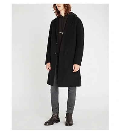 Saint Laurent Black Rive Gauche Logo Hoodie