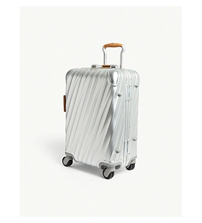 Shop Tumi International Carry-on 19 Degree Aluminium Suitcase In Texture Silver