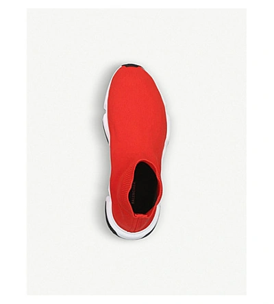 Balenciaga Men's Speed Mid-top Trainer Sock Sneakers, Red