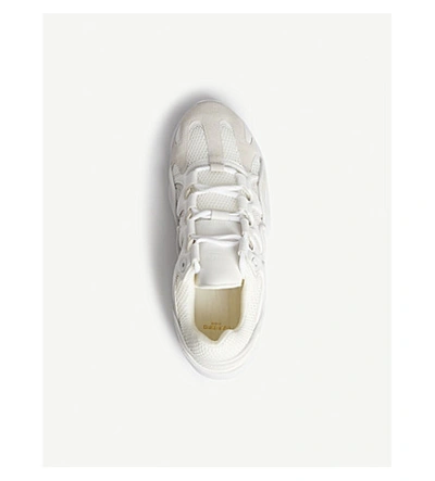 Shop Sandro Atomic Leather And Mesh Trainers In Beige