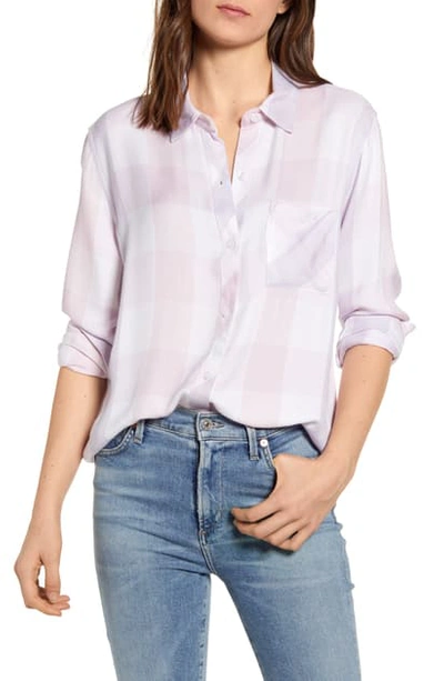 Shop Rails Hunter Plaid Shirt In Lavender Blossom White