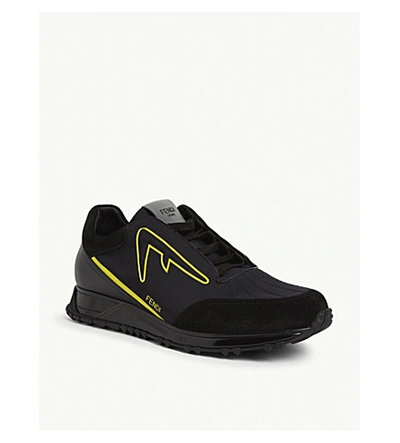 Shop Fendi Diabolick Runner Trainers In Blk/other