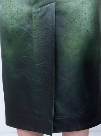 Shop Calvin Klein 205w39nyc Printed Glossed-leather Midi Skirt