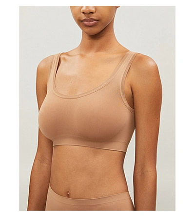 Shop Hanro Touch Feeling Stretch-jersey Crop Top In Misty Rose