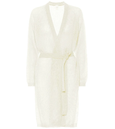 Shop Max Mara Calante Mohair-blend Longline Cardigan In White