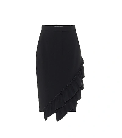 Shop Max Mara Eles Ruffled Cady Pencil Skirt In Black