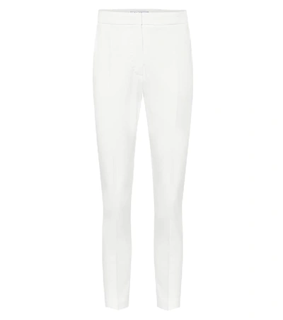 Shop Max Mara Pegno High-rise Slim Jersey Pants In White