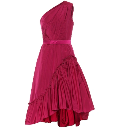 Shop Max Mara Orologi Taffeta Midi Dress In Pink