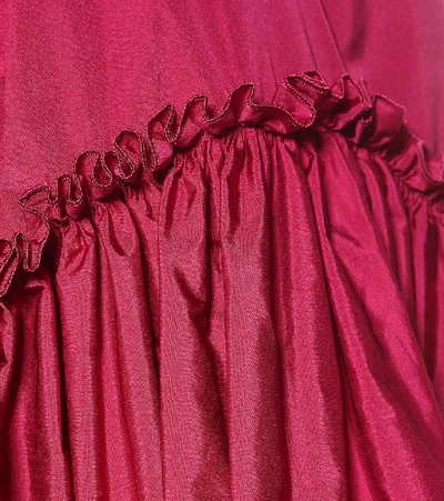 Shop Max Mara Orologi Taffeta Midi Dress In Pink