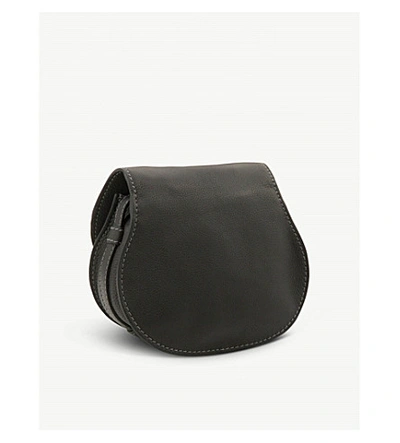 Chloé Womens Black Marcie Small Leather Saddle Bag In Black