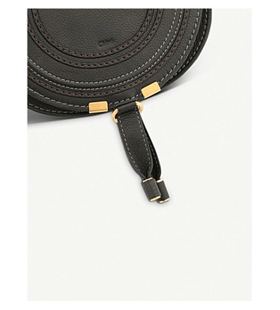 Chloé Womens Black Marcie Small Leather Saddle Bag In Black