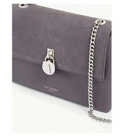 Shop Ted Baker Helena Suede And Leather Cross-body Bag