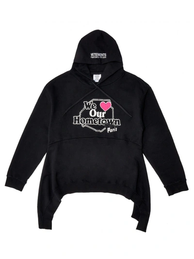 Shop Vetements We Love Our Hometown Hoodie Black