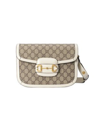 Shop Gucci 1955 Horsebit Small Shoulder Bag In Ebony White