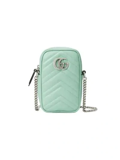 Shop Gucci Gg Marmont Mini Bag In Water Green