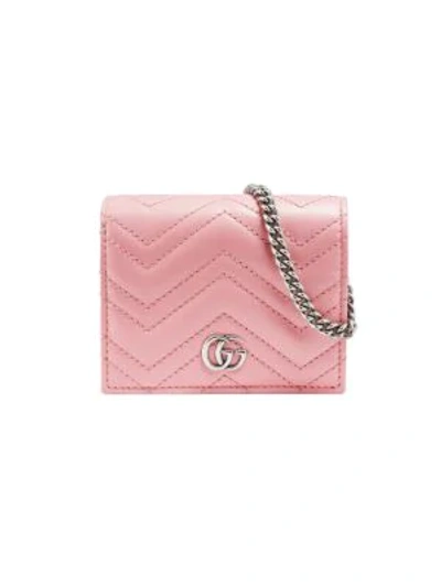 Shop Gucci Women's Gg Marmont Mini Bag Wallet In Wild Rose