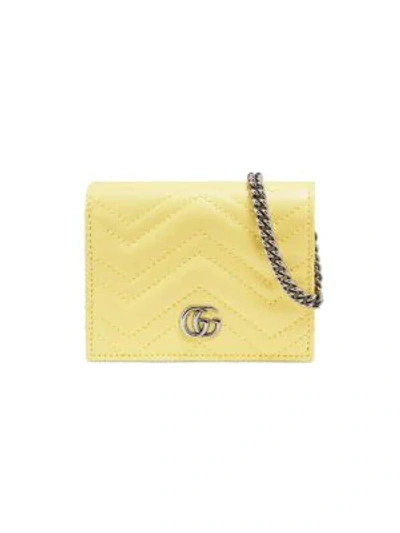 Shop Gucci Gg Marmont Mini Bag Wallet In Yellow