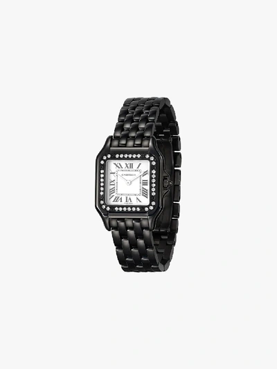 Shop Mad Paris Customised  Cartier Panthère Watch In Black